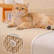 Protecteur de canapé anti-griffures pour chat avec agrafes | Tapis à gratter en sisal durable | Empêche le glissement en toute sécurité | Pour les canapés en tissu/