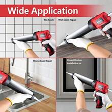 MARSOSAUR Caulk Gun NonDrip Electric Caulking Gun With 300 KG Thrust Cordless Silicone Tool Gun With Constant Flow Tech Lightweight 10oz Caulk Guns With LED Light