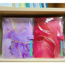 Stylish Funky File Organizer With 5 Pockets And 16 Labels, Natural Marble Expanding File Folder, Make Your Study, Life And Work Be Different - 8 Patterns Optional Back To School,Back To School,School Supplies