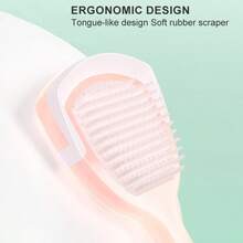 Fawnmum Super Deer Double-Side Tongue Cleaner Brush Soft Silicone Tongue Coating Scraper For Fresh Breath Oral Hygiene Care Tool Pink 1pc