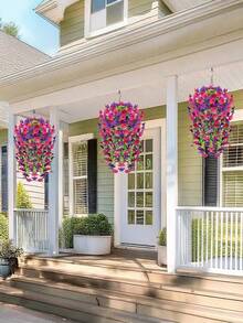 10/6/4/2/1 件人造吊花，丝绸混纺混色，适用于婚礼、家居、办公室、花园装饰，人造花配桉树叶，抗紫外线逼真吊挂植物，适用于秋季装饰、感恩节装饰、婚礼拱门、墙壁、花园、卧室、户外、办公室、派对装饰