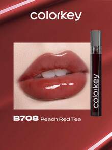 COLORKEY Mirror Gloss Lip Tint, Shiny Moisturizing Lip Gloss, Non-Sticky, Long-Lasting, Nourishing Lip Makeup. Liquid Lipstick, Super Hydrating Lip Gloss, Caring For Lips, Creating Exquisite Lip Makeup, Lipstick Lip Cosmetics Lip Plumper Lip Combo Brand Beauty Makeup Face Paint Cosmetic For Women Girls Perfect For Spring Summer Ideal For Y2K Fancy Fashion Suitable For 90s Makeup Birthday Mother'S Day Gift Rave Party Ready Best Color - B708 Peach Red Tea - 查看 8