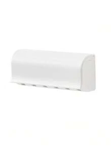 1 pièce Support mural pour brosse à dents sans perçage avec couvercle, Porte-brosse à dents électrique, Porte-dentifrice, Organisateur de brosse à dents auto-adhésif 2/5/6 fentes, Accessoires de rangement pour salle de bain (Blanc), Décoration de la maison et de la salle de bain Retour à l'école