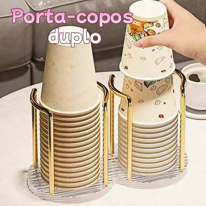 Suporte Para Copos Acrílico Descartável De Chá De Água Prateleira Com Canecas De Pau Mais Longo Organizador Doméstico