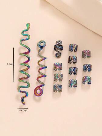 3件锌合金蛇形复古扭纹发饰，适合日常佩戴，男女通用。母亲节、朋友和老师的理想礼物，波西米亚金色头饰、发夹、发夹、学校用品、万圣节配饰