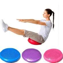 Profesjonalna poduszka powietrzna do ćwiczeń jogi, mata do ćwiczeń równowagi, poduszka do masażu na siedzenie do jogi, poduszka dmuchana, stabilny dysk równowagi, przedni dysk równowagi, kołysząca się poduszka na siedzenie, kołyszący się dysk równowagi, piłka do masażu kostek, antypoślizgowa/gruba/piłka równowagi, miękka mata do jogi, poduszka na siedzenie do biura (kolor pompki losowy), akcesoria do domowej siłowni jogi, unisex, łatwe przechowywanie - Wielokolorowe - Zobacz 4