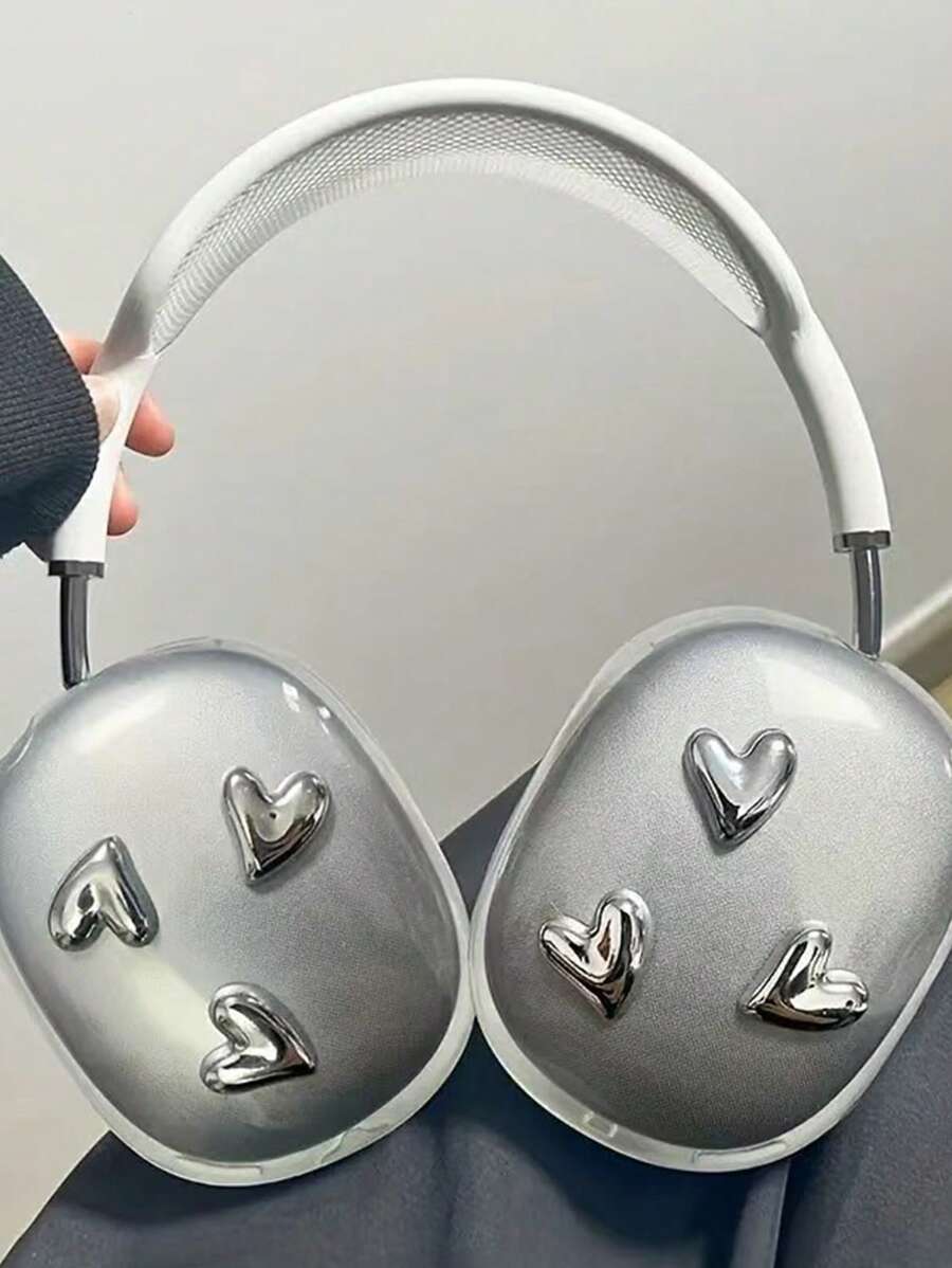 Nueva funda protectora personalizada de TPU con electrochapado con forma de corazón para auriculares, diseño creativo compatible con Apple Max