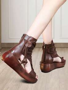Women Platforms & Wedge Sandals - Brown - View 4