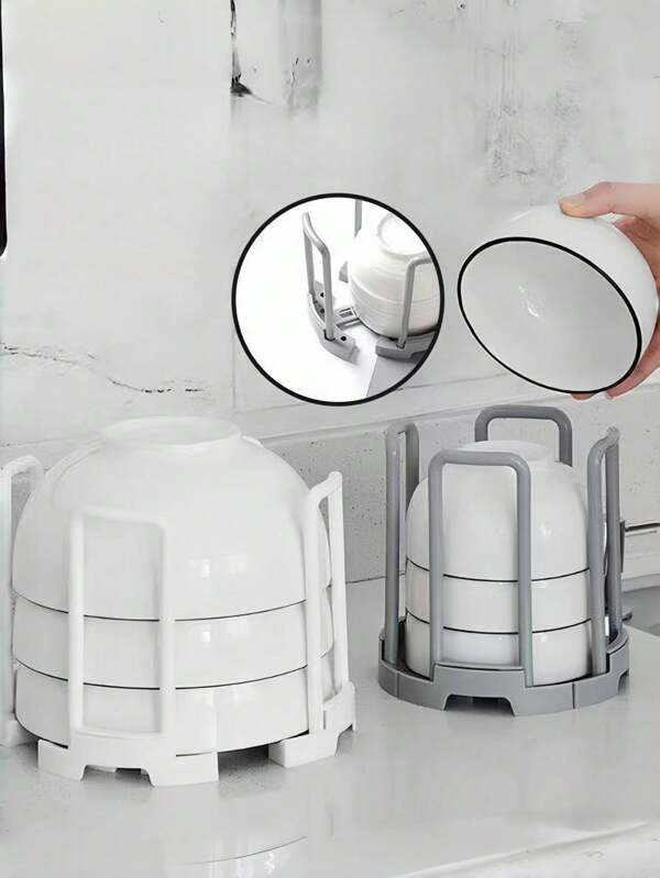 Tableware Bowl Rack, Kitchen Plastic Drain Rack, Tableware Storage Display Rack, Expandable Plate Organizer, Plate Rack, Suitable For Halloween Gifts