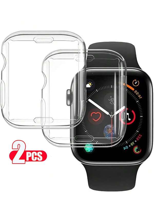 2Pcs, Suitable For The New Apple Watch S10 Series Protective Case, Transparent 360 ° All Inclusive Case, Anti Drop And Simple Design, Suitable For Apple Watch Ultra/SE/8/7/6/5/4/3/2/1/S10