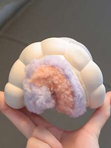 1 par de zapatillas de interior con estampado de animales de dibujos animados para niños, con forro cálido, para niños y niñas, zapatillas de casa para otoño/invierno, antideslizantes, aptas para uso en casa y exterior - Morado - Ver 6