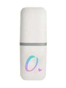 1pc Blue And Pink Gradient Glitter Heart Initials A-Z White Portable Toothbrush Case, Keep Your Toothbrush Clean And Safe On The Go!Travel Toothbrush Holder, Portable Toothbrush Cup Cover