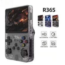 Console de jeu portable rétro mini R36s, stockage incluant plus de 15 000 jeux, écran IPS de 3,5 pouces, jeux et divertissement portables, carte TF intégrée de 64 Go.