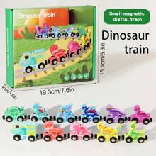 4 Style Magnetic Wooden Train Set, Christmas Stocking Fillers, Magnetic Animal Number Train Toys For Ages 3 4 5 6, Fine Motor Skills Dinosaur Numbers Learning Toys, Fruit Numbers Educational Toys, Best Birthday Christmas Gifts, Christmas Decorations