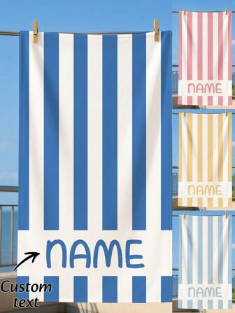 Personalized Beach Towel For Women And Men, Quick Dry Lightweight Custom Name Bath Towel, Soft Microfiber Beach Towels Swim Towel, Pool Towel, Shower Towel, Absorbent, Summer Accessory, Perfect For Outdoor, Sport, Travel, Beach, Pool