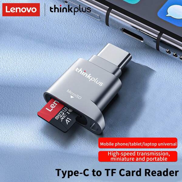 Lenovo Micro SD/TF Kartenleser Micro-SD Karte zu Micro USB Typ C OTG Adapter Speicherkarte zu USB C Hochgeschwindigkeit für Handy PC Laptop, TF Kartenleser (TF Karte nicht enthalten)