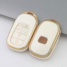 For  Key Fob Cover With Keychain,Car Key Shell Protector Holder 5 Buttons For 2022 2023 2024 2025 Accord Civic HR-V CR-V Pilot Odyssey,Soft TPU Key Case Accessories - 白色 - 查看 3