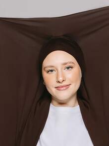 1 件速效头巾套装，含底帽，包含针织围巾和头巾帽，丝滑柔软透气面料，可与 Abaya 搭配，适合日常穿着、节日、祈祷、小朝圣