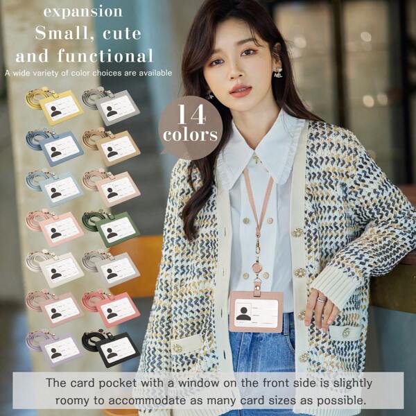 ID Card Holder, Lightweight, Name Badge, Horizontal, Employee Card, Name Tag Clip, Commuter Pass Holder, Pass Case, Card Won't Fall Out, Card Case, Name Badge, Lanyard, Retractable, Pass Case, Card Holder, Card Case With Reel, Name Badge, Lanyard, Card Holder, Strap, Lanyard, Fashion, Commute, School ID Card Holder, Badge Lanyard, Custom ID Card Case, IC Card Case, Workplace, Christmas Gift, Waterproof ID Holder