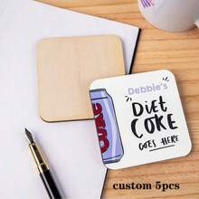 Personalized Lovers Wooden Coasters, Coffee Mats Coasters, Safe, And Odorless. Customized With Names And Colors, Made Of Wood, Perfect For Birthdays, Housewarming Parties Or Any Special Day. It Makes A Thoughtful Gift For Lovers, Beverage Enthusiasts And Those Around Fitness Or Dieting To Spice Up Their Lives. - Multicolor - View 10