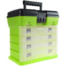 Portable Tool Box - Small Parts Organizer With Drawers And Customizable Compartments For Hardware, Fishing Tackle, Beads Or Crafts By  (Green) - 1 - 查看 7