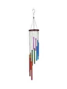 1 pieza Carillón de viento colorido para exteriores con 12 tubos, adecuado para jardín, patio, balcón y decoración del hogar