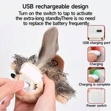 1 件随机颜色猫玩具，互动逼真的知更鸟飞翔和飘动猫薄荷，羽毛用弹力绳悬挂，自动鸣叫小猫玩具，适合室内猫自玩麻雀鸟设计宠物毛绒玩具可咀嚼耐用猫吱吱叫玩具，适合猫和狗互动供应宠物仿真鸟毛绒玩具带声音 - 棕色 - 查看 8