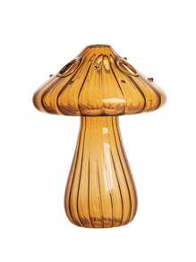 1 Dopamine-Colored Mushroom Glass Vase, Suitable For Green Plant Flower Arrangement, Home Decoration Vase, Wedding Flower Arrangement Vase, Table Decoration