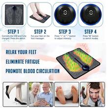 EMS Foot Massager, Foot Therapy Device, Automatic Foot Meridian Massage Mat With Pulse