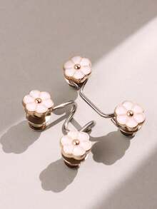 1 件金属时尚蛇皮纹理可调节腰带，可拆卸装饰，适用于裤子和裙子，防滑，适合夏季休闲穿着，可作为礼物 - 白色 - 查看 4