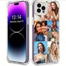 1 pezzo Custodia per telefono trasparente e antishock DIY, personalizzata, minimalista e alla moda, compatibile con Apple 16 15 14 13 12 11 Plus Pro Max Pro, Galaxy, OPPO, Redmi, ottima come la Festa degli Uomini, Ringraziamento, Natale, Annie per matrimoni, Festa del Papà, Regalo di Natale per famiglia, fratelli e coppi - Trasparente - Visualizzare 4