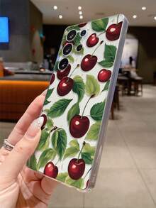 1 件清新时尚樱桃叶印花透明 TPU 软手机壳，防刮防指纹保护套，兼容三星、Nothing、Pixel、INFINIX、Redmi，带相机镜头保护 - 彩色 - 查看 7