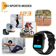 PEJE Women's Smart Watch, 1.83" Outdoor Digital Fitness Tracker, Multifunctional For Workout & Daily Wear, Compatible With IOS & Android, 230mAh Battery, Supports Wireless Calling & Notifications, Remote Camera/Music Control, 100+ Sports Modes, Great Gift - Black - View 10