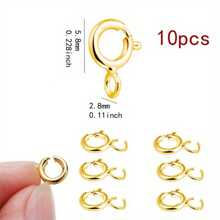 10pcs Spring Snap Hook Carabiner Stainless Steel Jewelry Connector, For DIY Handmade Bracelet, Necklace And Accessory Making