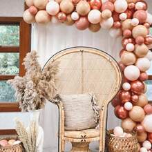 50 Stücke Vintage-rosa & weißgold Metallballons in Roségold, 10 Zoll, geeignet für Innen- und Außendekoration von Partys, Babypartys, Taufen, Hochzeiten, Geburtstagen, Jubiläen