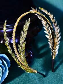1 Stück goldenes Strass Haarschmuckstück für Frauen, Braut Kopfschmuck für Hochzeit, Bankett, Party - HP528