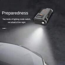 Multifunctional Portable Wireless Car Emergency Starter With Tire Inflator Pump, Air Compressor, LED Flashlight, And Emergency Light - USB Rechargeable, Easy Tire Inflation Modes, Display Screen - Deep - View 6