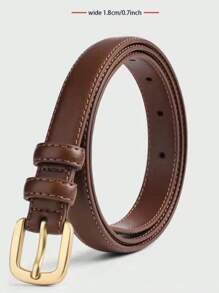 2 件针扣装饰牛仔裤和裙子简约时尚细腰带，女士休闲复古 PU 皮带，适合所有季节夏季、秋季、万圣节 - 彩色 - 查看 3