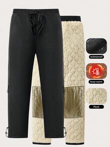 女士冬季防风防水滑雪裤 – 保暖加厚保暖雪裤，内置石墨烯加热垫，透气软壳工装慢跑裤，可调节抽绳裤脚可将直筒裤型转换为束口裤型，多功能徒步裤，适用于滑雪、单板滑雪、极地探险、寒冷天气背包旅行、日常通勤和极限户外探险。 - 黑色 - 查看 5