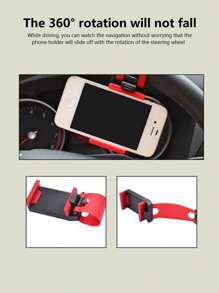 1pc Car Steering Wheel Phone Holder, Vehicle Mounted Phone Stand Compatible With IPhone, Android Phone, Gift For Birthday, Family, Friends Car Accessories Car Phone Holder