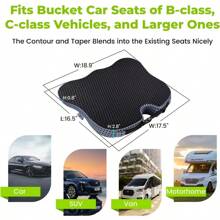 Soft Dense Memory Foam Car Seat Cushion For Driving Seat Cushion For Car Seat Driver With Wedge Design And Raised Back To Broaden Vision Provides Comfort For Lower Back And HIPS Passenger Use Too