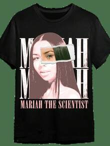 Women Men Mariah Scientist Rapper Young Hip-Hop Tee Tshirt, Women Tee Classic Free Thugs Print Round Neck Short Sleeve T-Shirt Y2K Vintage Streetwear Graphic Oversized Cotton Women TopsLoose And Comfortable - A3 - 查看 1