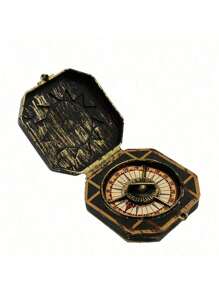 1 pièce Mini boussole de pirate, ornement vintage de capitaine, convient pour les fêtes à thème pirate, décoration de boussole nautique pour les fêtes, pendentif de couleur cuivrée pour le cosplay de pirate et les fournitures de fête d'anniversaire