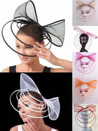 1pc Kentucky Derby Party Dinner Chapeau Fascinator Hats For Women Vintage Bridal Wedding Hats Hair Clip Black Hair Accessories Brides Tea Party Fascinator Back To School, Tiny Hats, Mini Fascinator, Mini Cap, Mini Top Hat , Hair Accessories, School Stuff, Elegant,