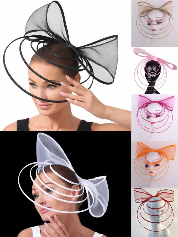 1pc Kentucky Derby Party Dinner Chapeau Fascinator Hats For Women Vintage Bridal Wedding Hats Hair Clip Black Hair Accessories Brides Tea Party Fascinator Back To School, Tiny Hats, Mini Fascinator, Mini Cap, Mini Top Hat , Hair Accessories, School Stuff, Elegant,, Head Piece, Rave Accessories