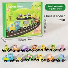 4 Style Magnetic Wooden Train Set, Christmas Stocking Fillers, Magnetic Animal Number Train Toys For Ages 3 4 5 6, Fine Motor Skills Dinosaur Numbers Learning Toys, Fruit Numbers Educational Toys, Best Birthday Christmas Gifts, Christmas Decorations