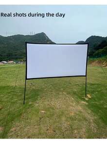 GAINVANE Outdoor Canopy Pole Projection Screen Simple Projector Screen Vertical Pole+Ground Nail+Wind Rope Suitable For Outdoor Camping, Team Building, Gatherings, Easy To Carry - White - View 7