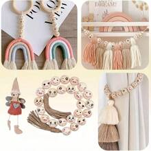 120pcs Wooden Beads With Holes, Big Eyes, Happy Expression, Suitable For Handcrafts, DIY Jewelry And Crafts, Home Decor, Professional Art Supplies, Mother's Day, Father's Day, Teacher's Day Decoration Gifts