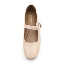 Mary Jane Flat Shoes Round Toe Ballet Flats For Women Dressy Fabric Business Flats Comfortable Classic Strap Flats For Office JUJU-1 - khỏa thân - Xem 9
