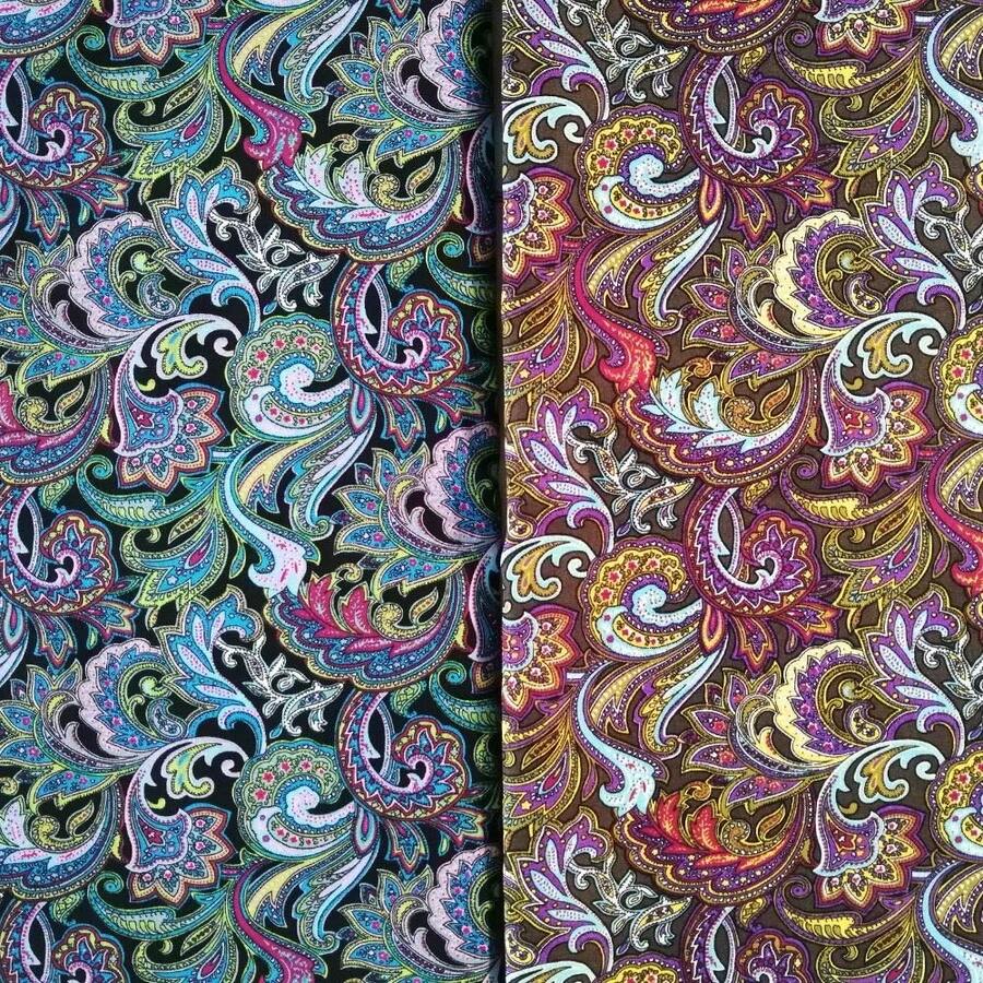 6 PCS Fat Quarters Fabric Bundles 18 Inchx22 Inch Cotton Quilting Fabric For Sewing Mask, Paisley Pattern